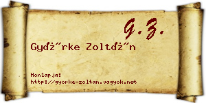 Györke Zoltán névjegykártya