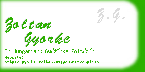 zoltan gyorke business card